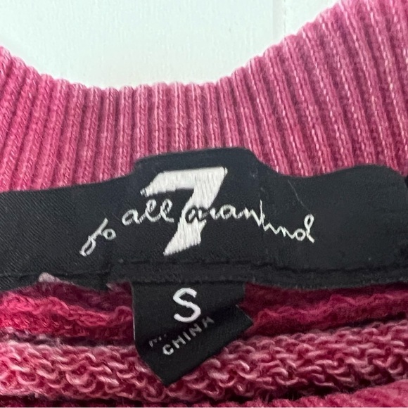 Seven 7 For All Mankind Women's Sweatshirt Cropped Ruffle Sleeve Small NEW 237 - Picture 3 of 5